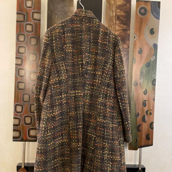 NEW With Tags - Jenne Maac Brown Tweed lightweight long coat, Size XL - Picture 4 of 6
